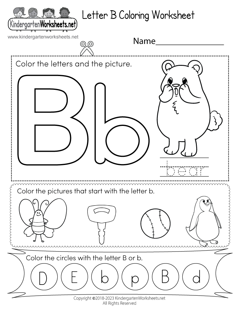 Letter B Coloring Worksheet - Free Printable, Digital, &amp;amp; Pdf with Free Printable B And D Worksheets