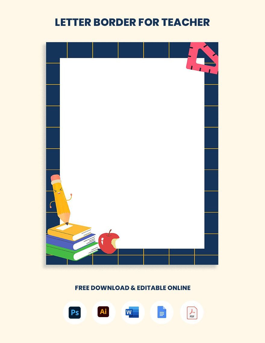 Letter Border For Teacher In Psd, Illustrator, Word, Pdf, Google in FREE Printable Borders For Teachers