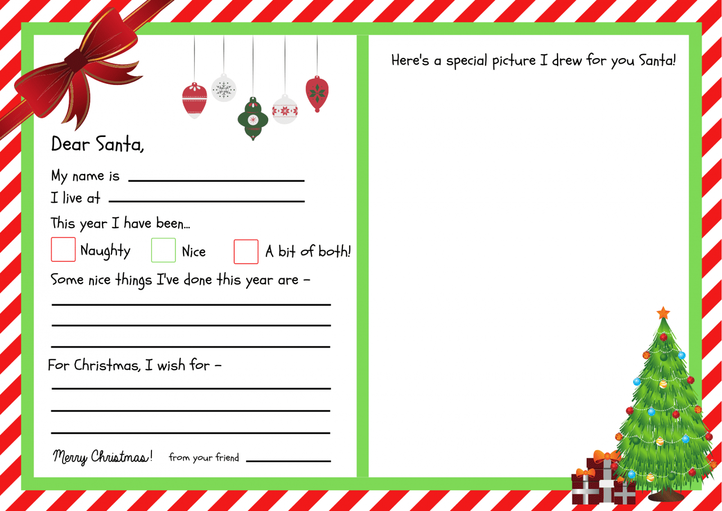 Letters To Santa Templates {Free Printables} - Super Busy Mum intended for Free Printable Blank Letters To Santa