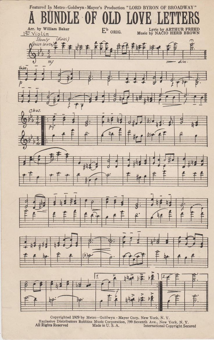 Love Letter Note Box {And Free Printable!} in FREE Printable Broadway Sheet Music