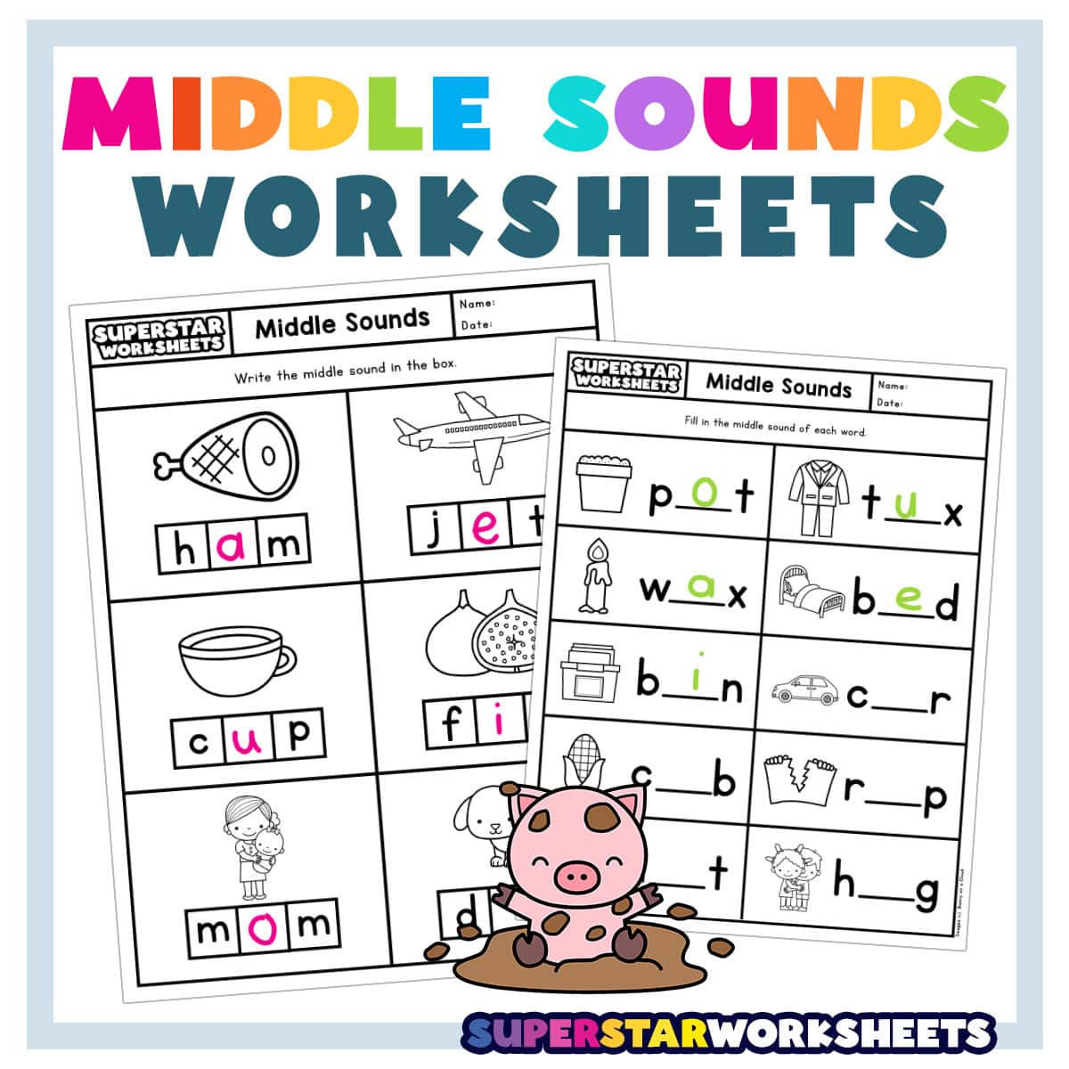 Middle Sound Worksheets - Superstar Worksheets throughout Free Printable Beginning Middle End Sounds Kindergarten Worksheets