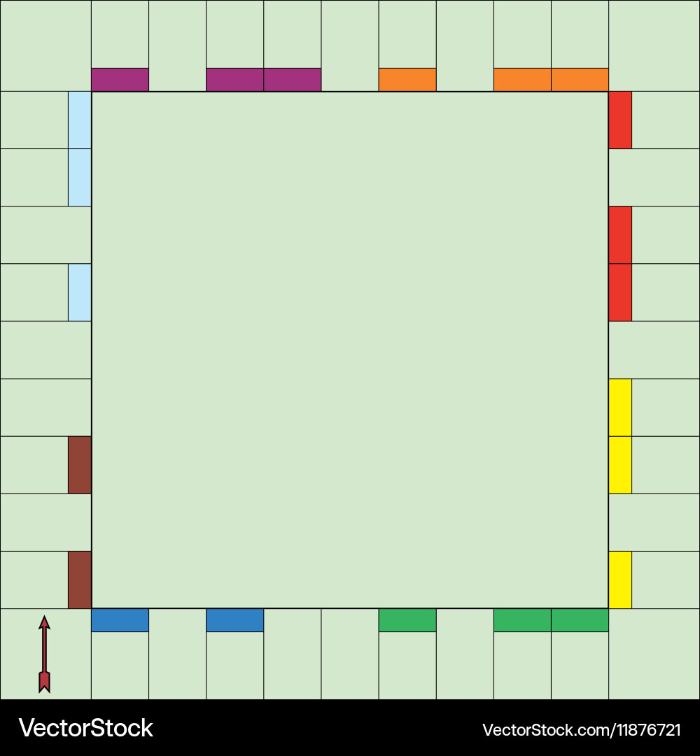 Monopol Spiel Board Vorlage Lizenzfreies Vektorbild with regard to Free Printable Blank Monopoly Board