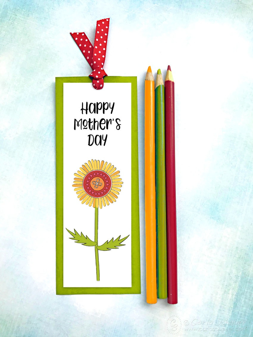 Mother&amp;#039;S Day Bookmark To Color - Carla Schauer Designs for Free Printable Bookmarks For Mother&amp;#039;S Day