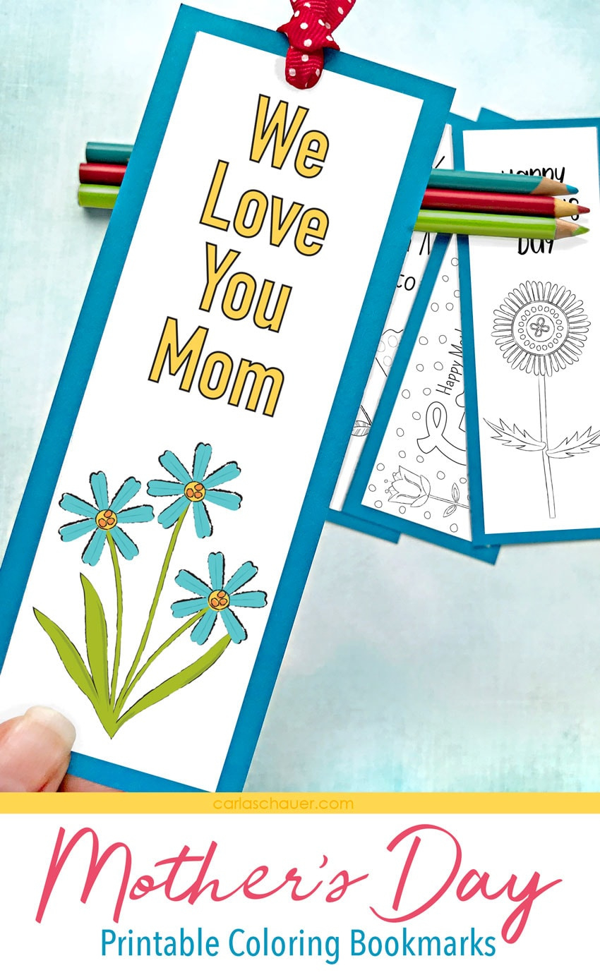Mother&amp;#039;S Day Bookmark To Color - Carla Schauer Designs regarding FREE Printable Bookmarks For Mother&amp;amp;#039;s Day