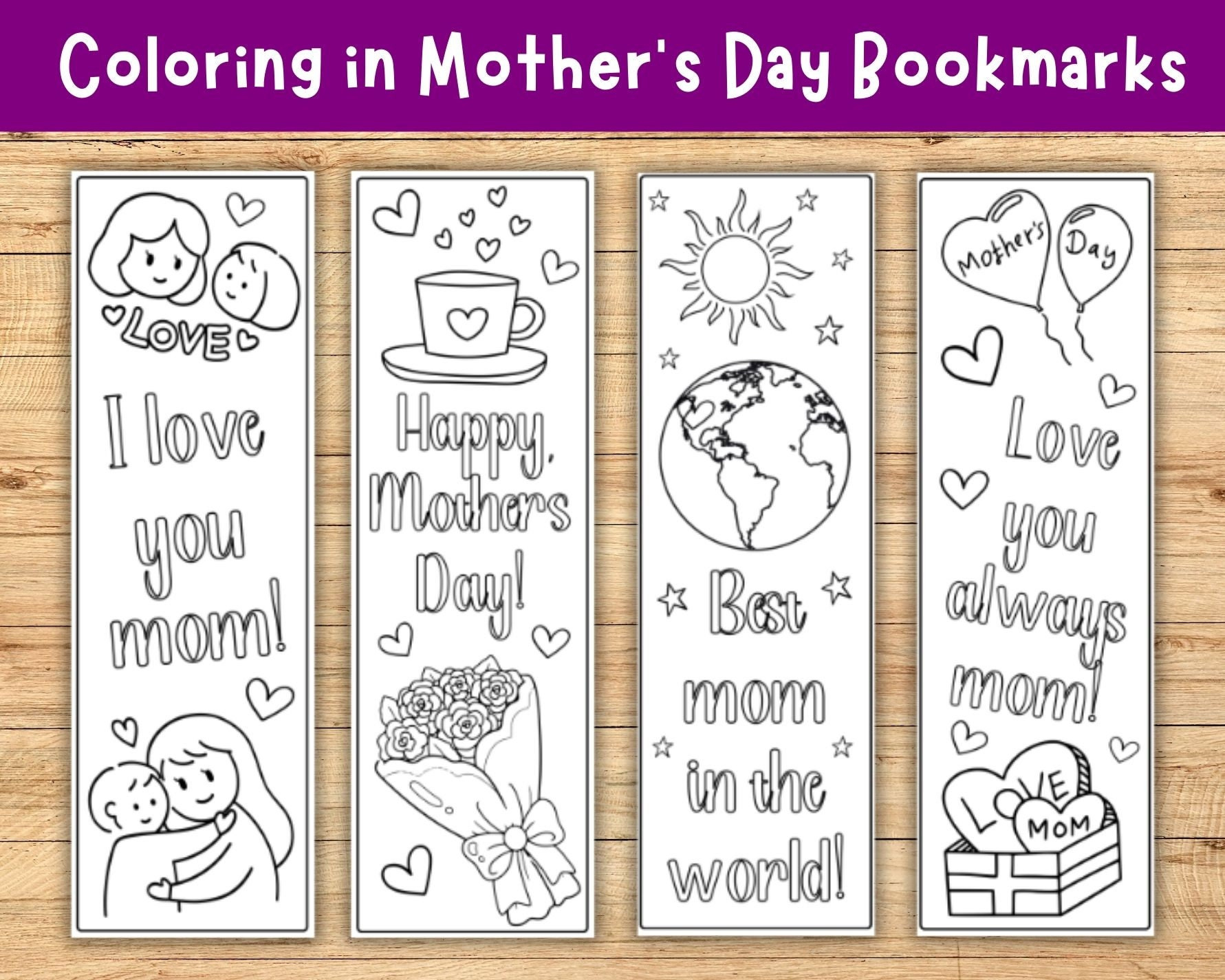 Mother&amp;#039;S Day Coloring In Bookmarks, Color Your Own Bookmarks For regarding Free Printable Bookmarks For Mother&amp;#039;S Day