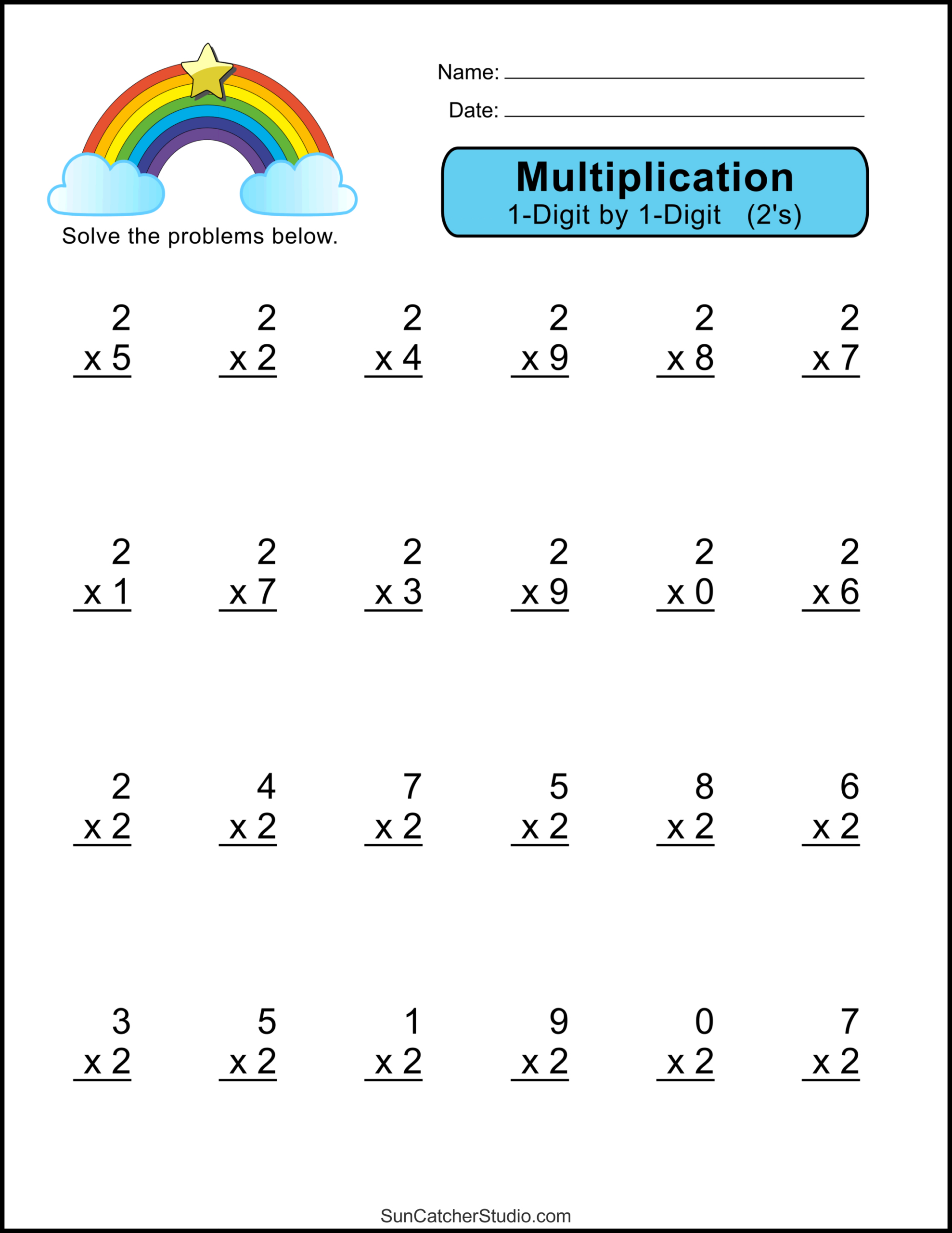 Multiplication Worksheets: (One-Digit Math Drills) – Free inside Free Printable Beginning Multiplication Worksheets