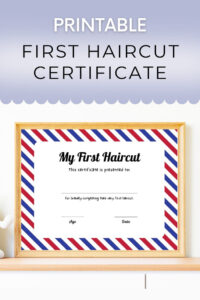 My First Haircut Certificate Printable First Haircut Keepsake in FREE Printable Blank First Haircut Certificate