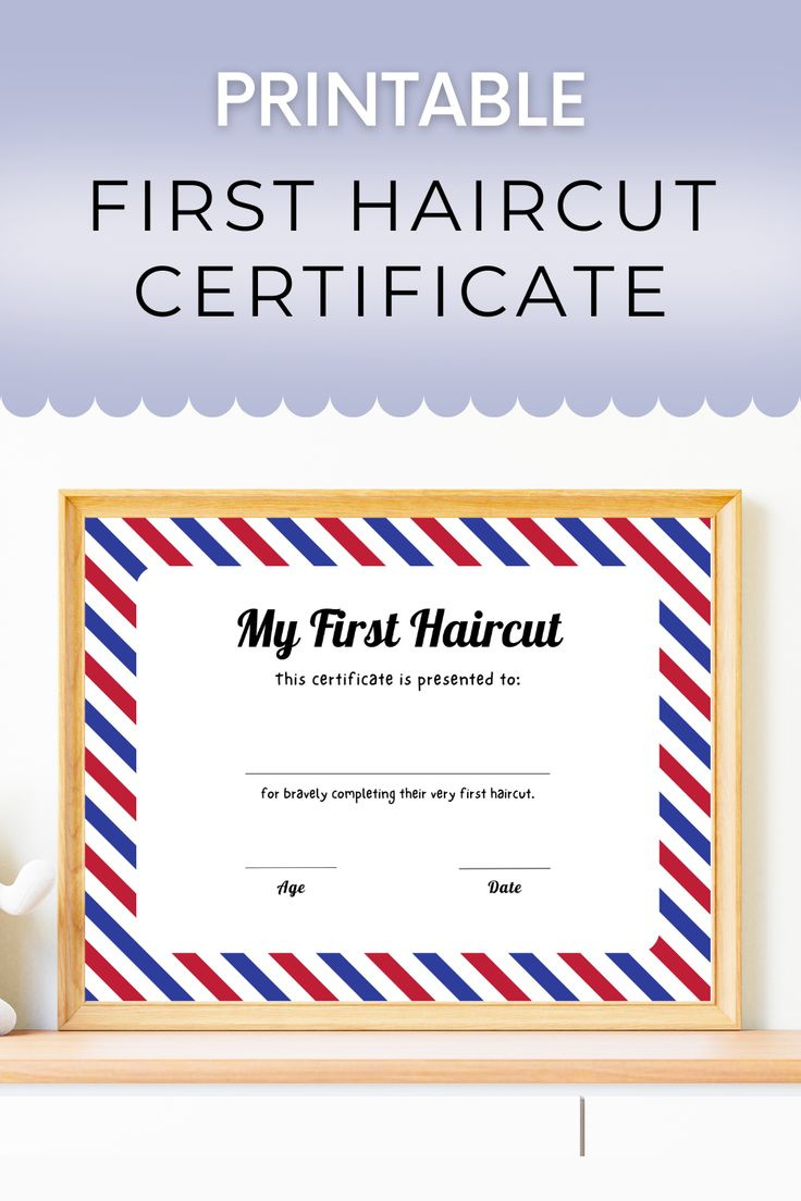 My First Haircut Certificate Printable First Haircut Keepsake in FREE Printable Blank First Haircut Certificate