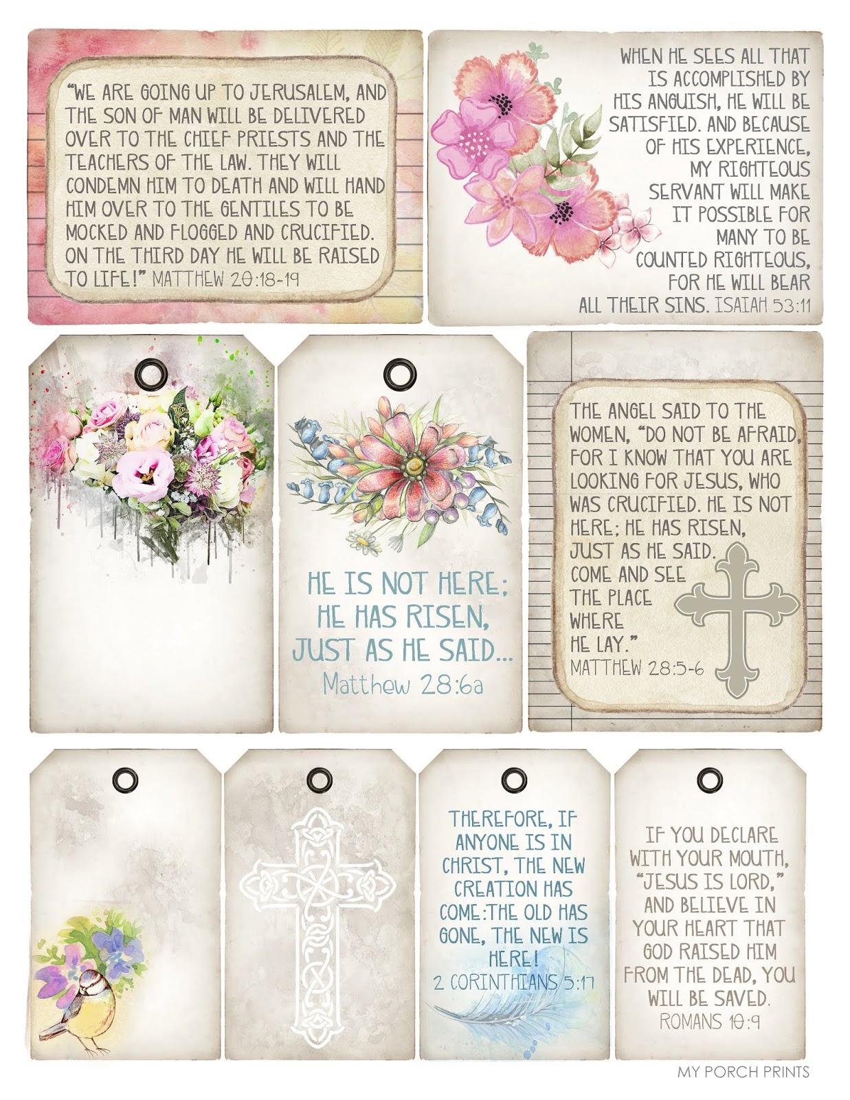 My Porch Prints: Freebie Friday: Free Printable Easter Bible Verse pertaining to Free Printable Bible Verse Tags