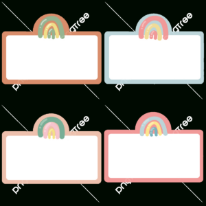 Name Tag Illustration Png Transparent, Rainbow Boho Name Tag pertaining to FREE Printable Boho Name Tags