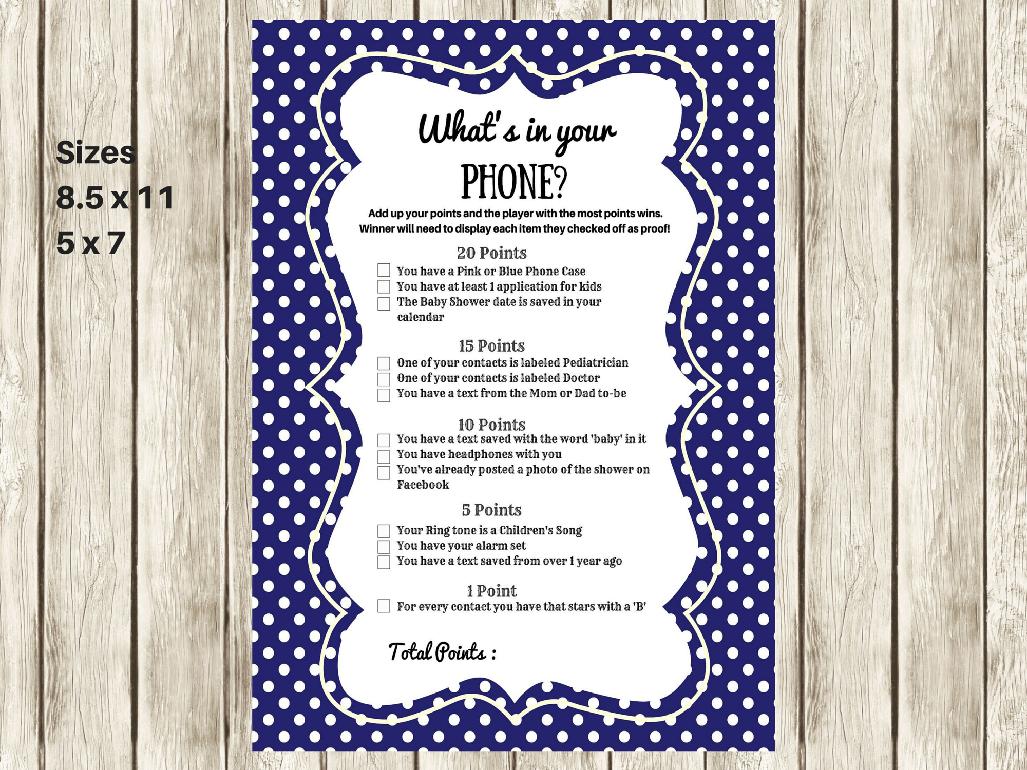 Navy Modern What&amp;#039;S In Your Cellphone Baby Shower Games with Free Printable Bridal Shower Games What&amp;#039;S In Your Phone