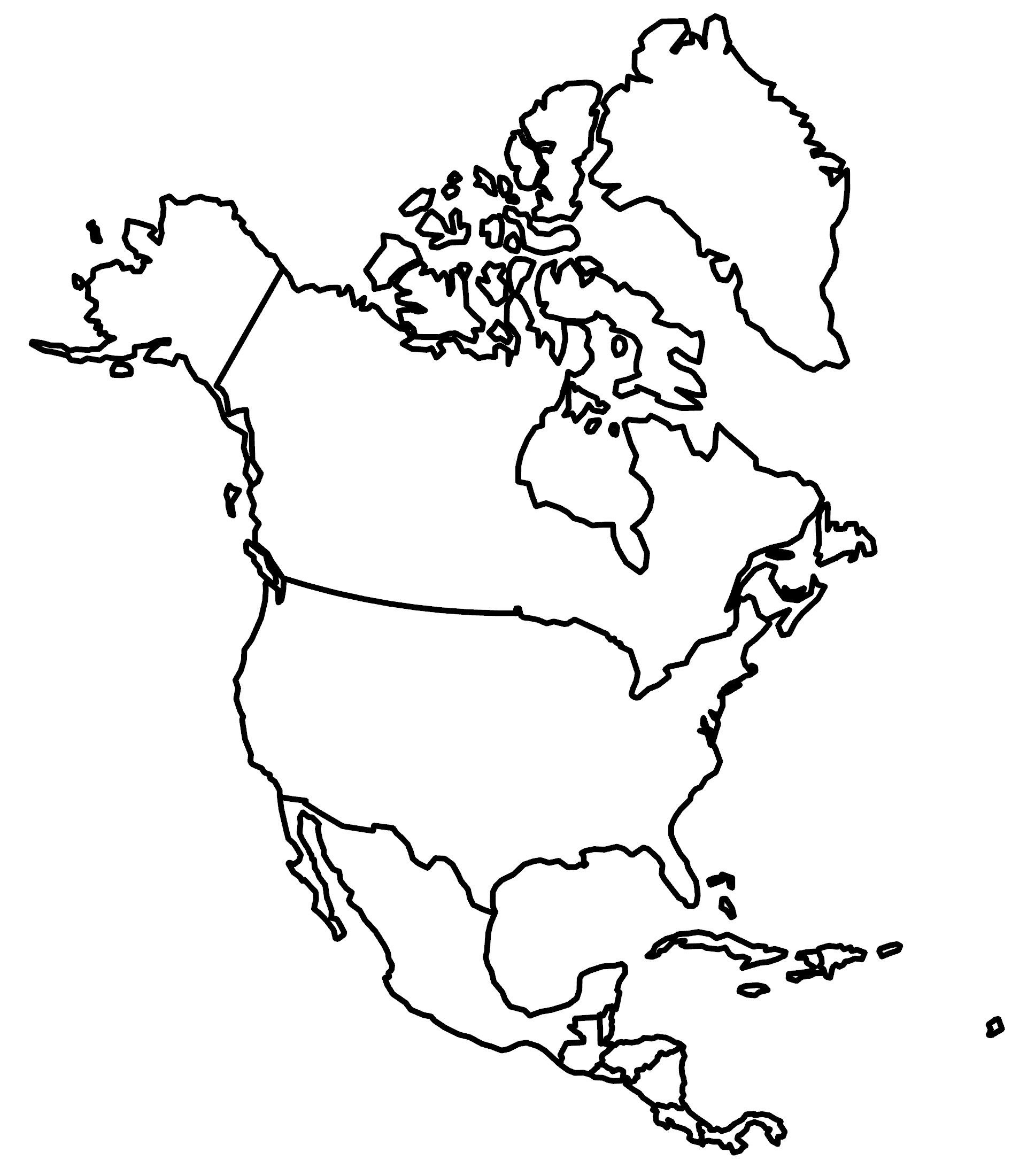 North America Blank Map And Country Outlines - Gis Geography for Free Printable Blank Map Of North America