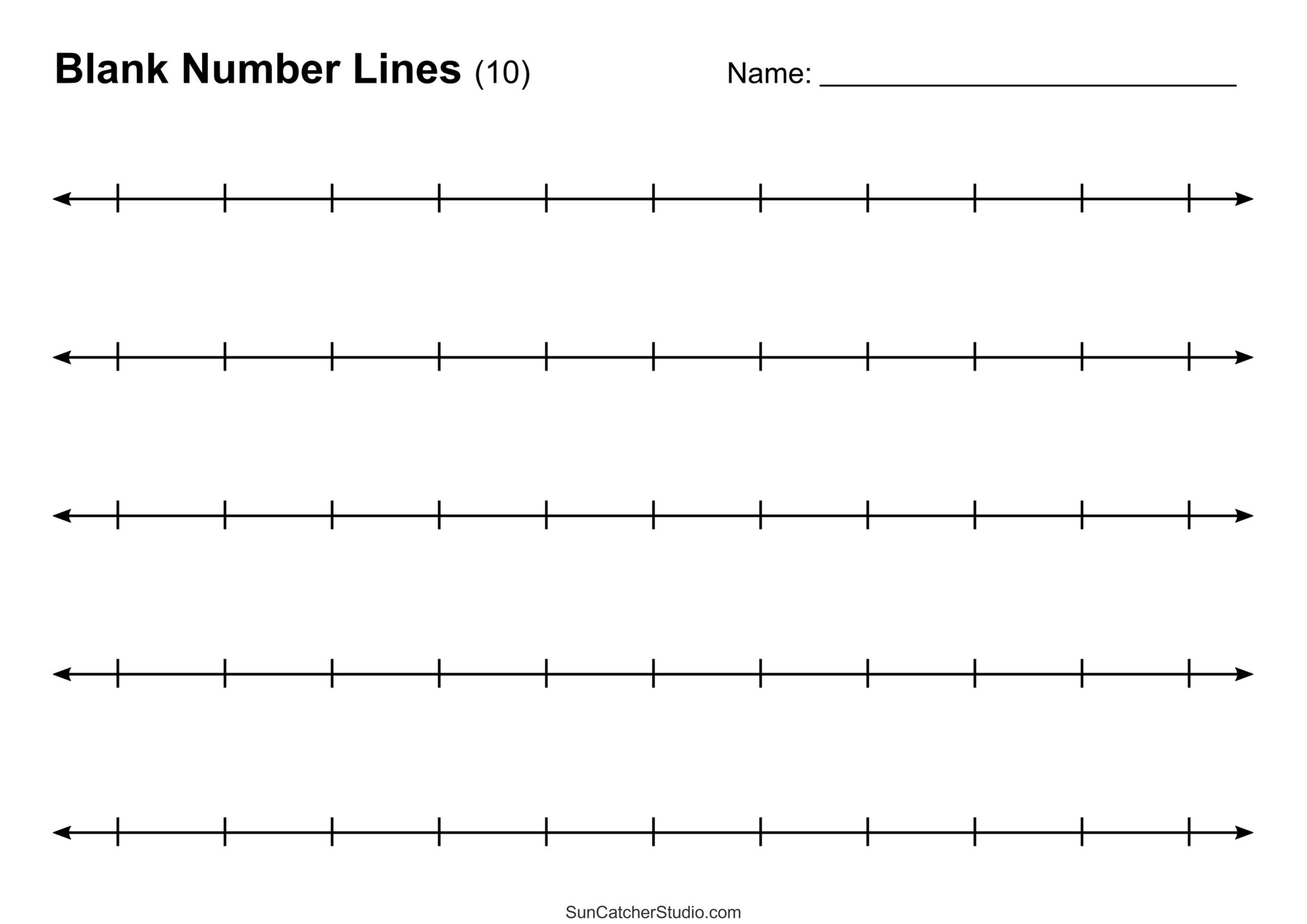 Number Lines (Integers, Decimals, Blank, Missing Numbers) – Free intended for FREE Printable Blank Number Line