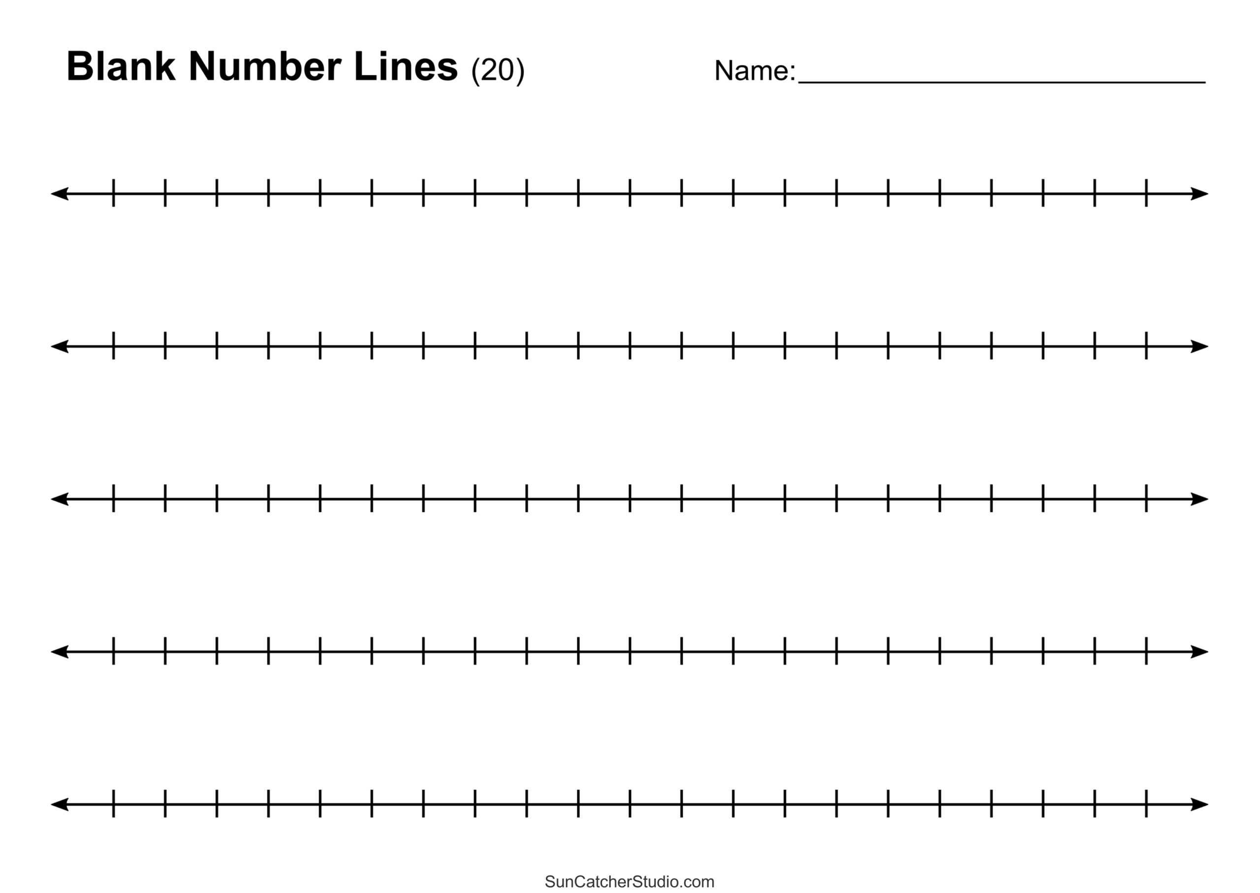 Number Lines (Integers, Decimals, Blank, Missing Numbers) – Free regarding Free Printable Blank Number Line Worksheets