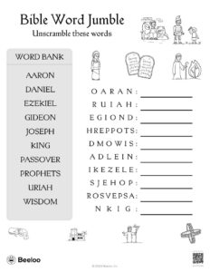 Old Testament-Themed Word Scrambles • Beeloo Printable Crafts And with FREE Printable Bible Word Scramble