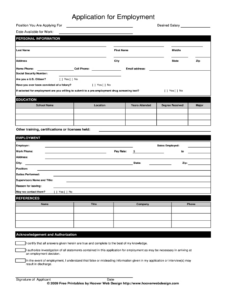 Online Application For Employment Form - Fill Online, Printable for Free Printable Blank Employment Application Form