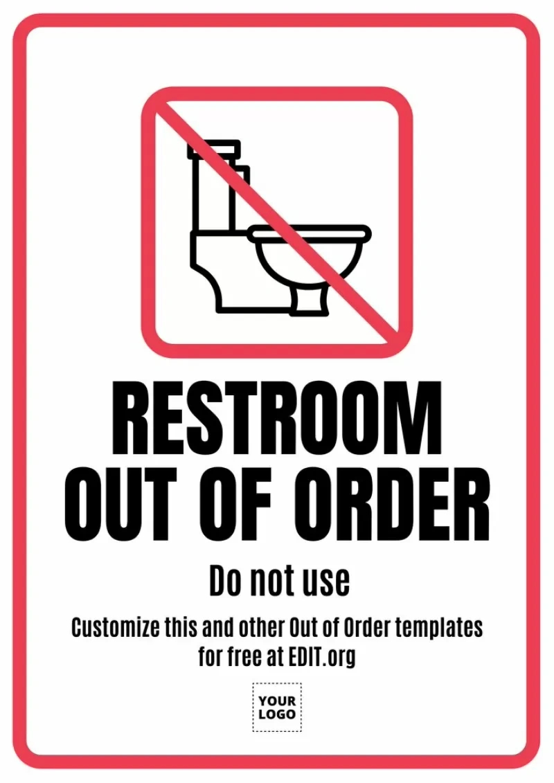 Out Of Order Signs To Edit Online And Print pertaining to Free Printable Bathroom Out Of Order Sign