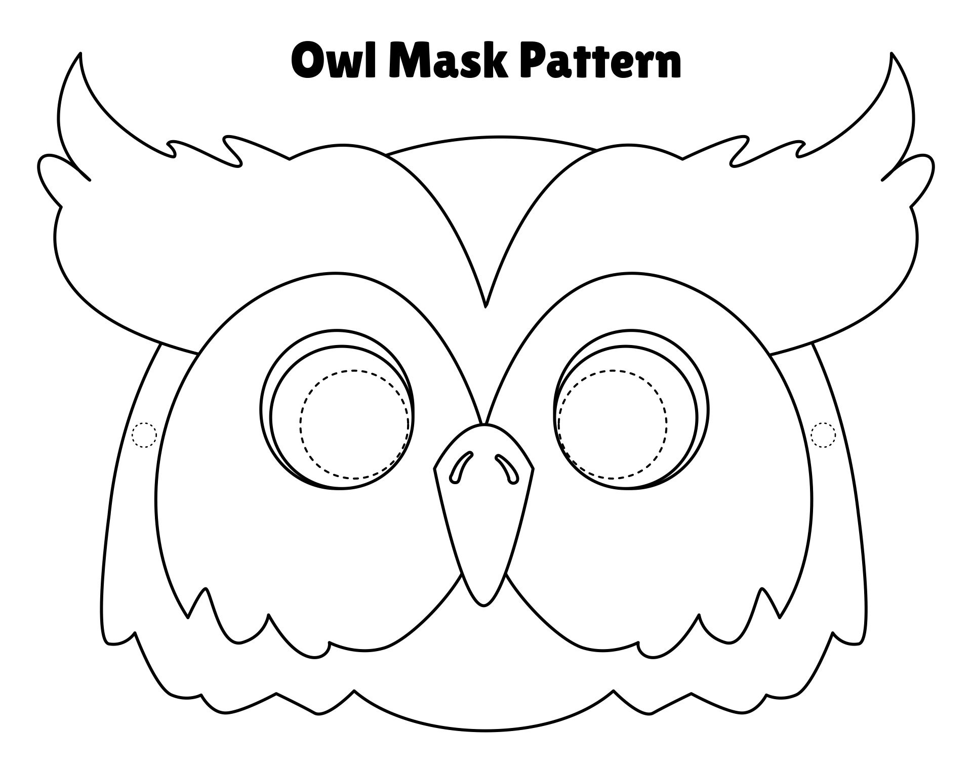 Owl Mask Template regarding FREE Printable Bird Mask Templates