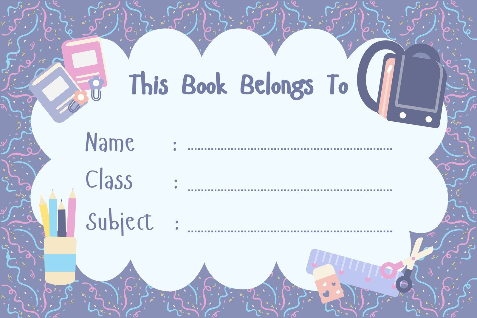 Page 2 - Free, Printable Custom Label Templates | Canva throughout Free Printable Book Label Templates