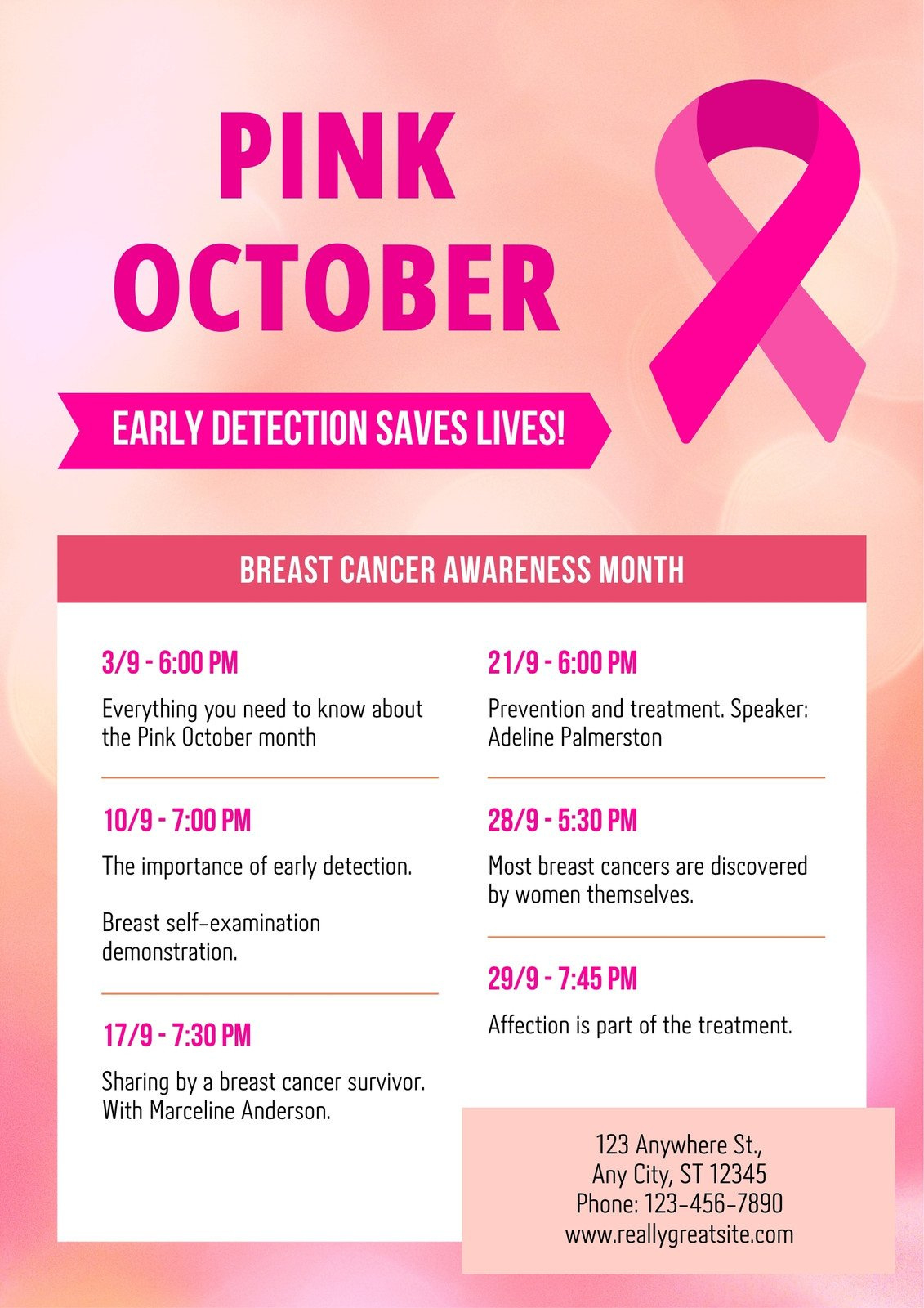 Page 5 - Free Printable Breast Cancer Awareness Poster Templates for FREE Printable Breast Cancer Awareness Brochures