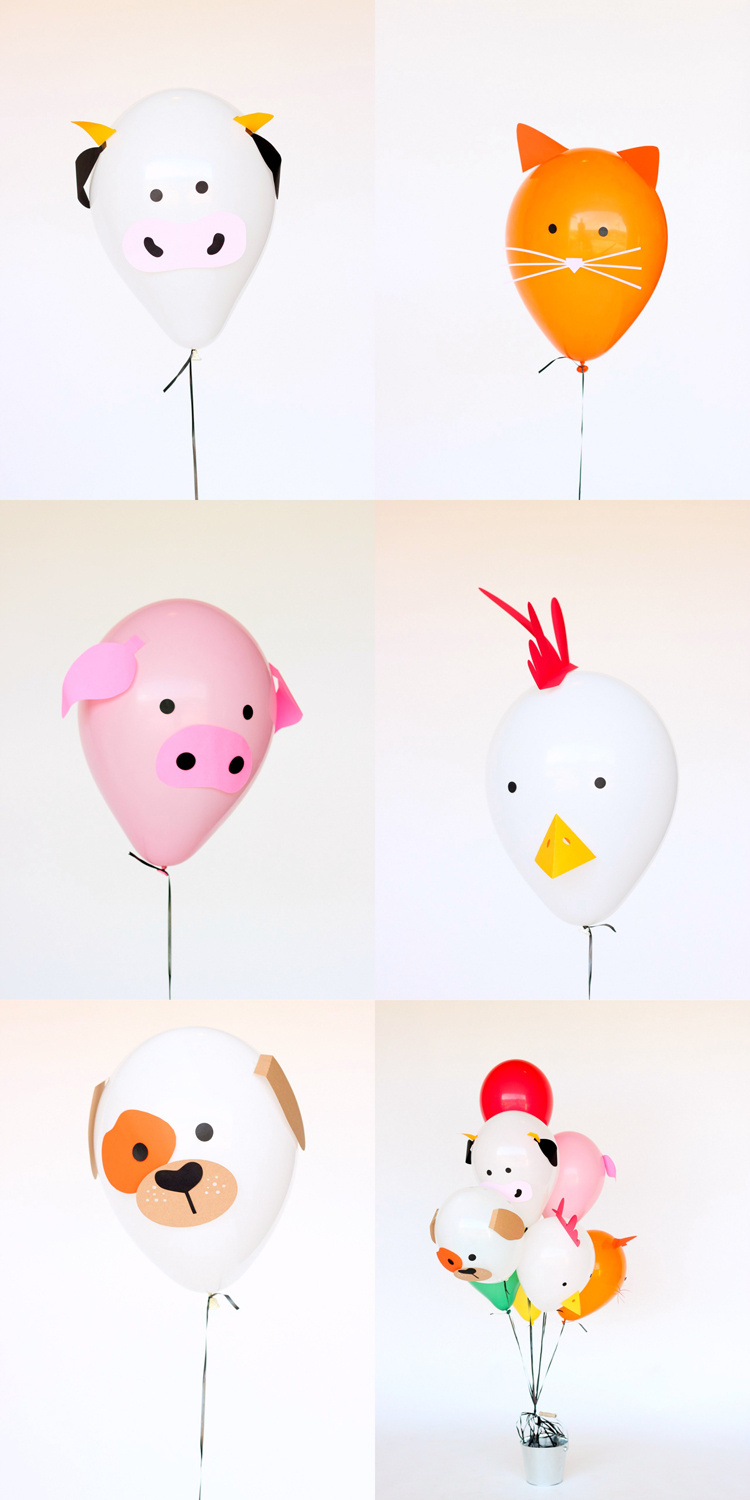Paper Balloon Farm Animals – Free Cut Files! with regard to FREE Printable Balloon Animal Instructions