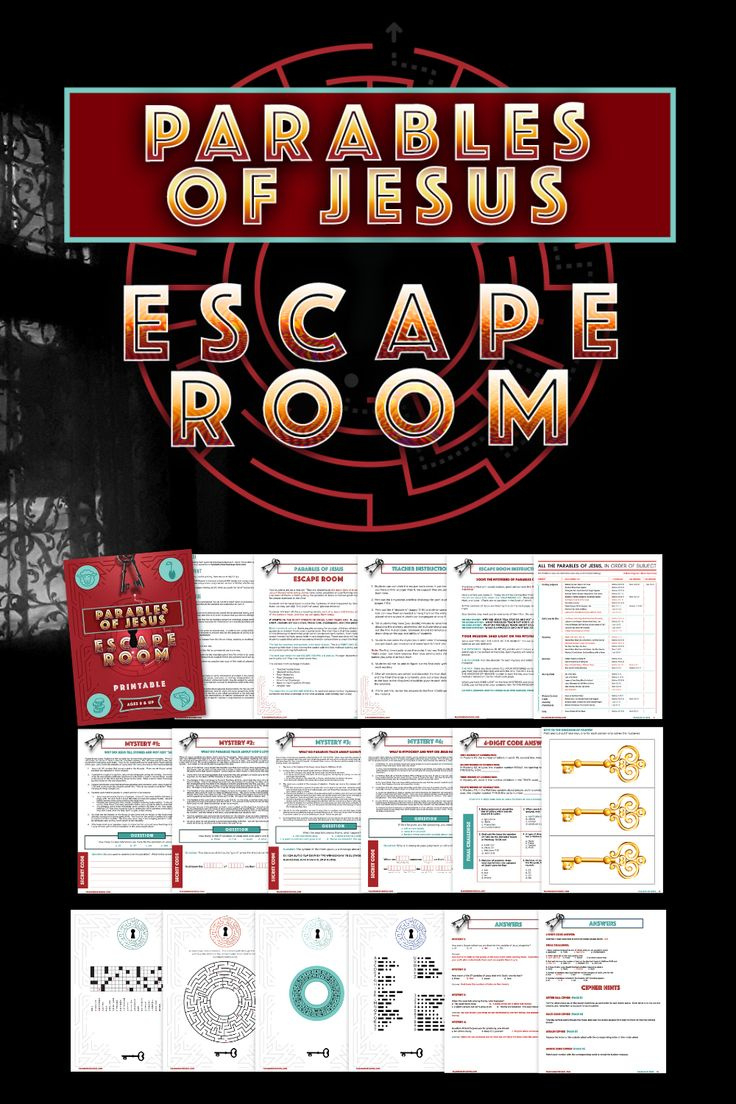 Parables Of Christ Escape Room [Printable] throughout FREE Printable Bible Escape Room