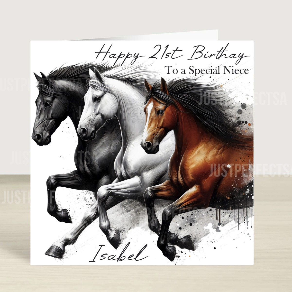 Personalised Horse Birthday Card Girls Daughter Granddaughter Niece Friend inside Free Printable Birthday Cards With Horses