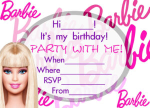 Pink Barbie Party Invitations To Print For Free pertaining to Free Printable Barbie Invitations Birthday