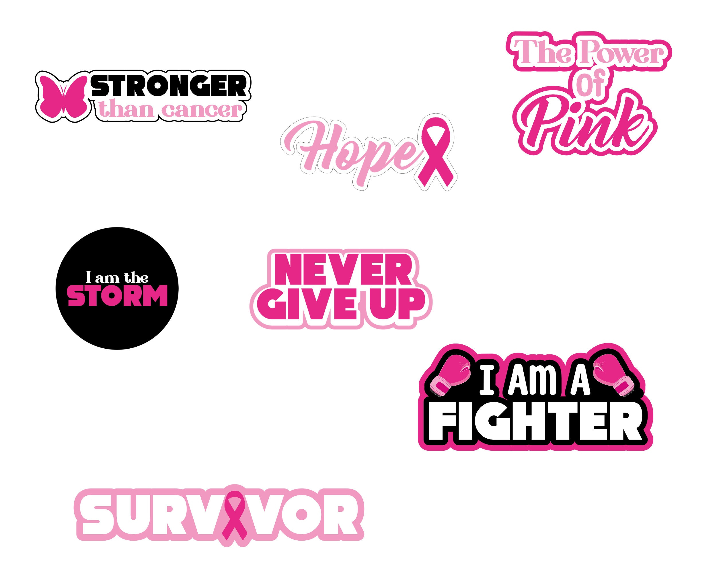 Pink Breast Cancer Awareness Digital Props, Party Decorations in FREE Printable Breast Cancer Photo Booth Props