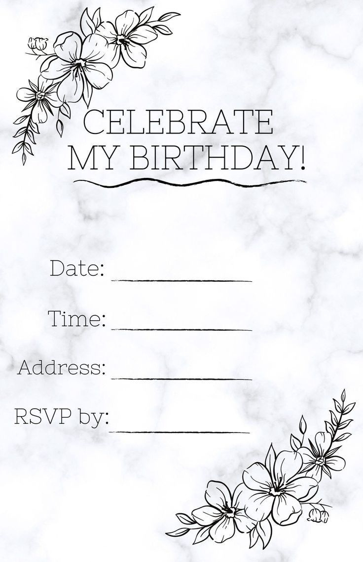 Pinmrs Pooja On Baby Party Ideas | Free Printable Birthday with Free Printable Birthday Invitation Templates Black And White