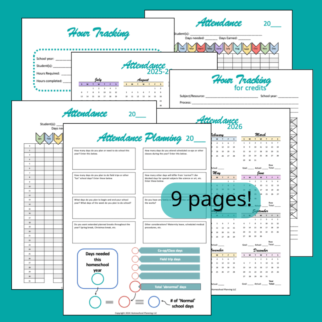 Plan Your Year With Free Printable Homeschool Attendance Sheets with Free Printable Attendance Sheet Homeschool