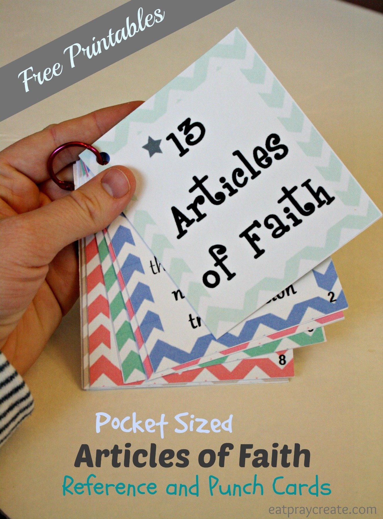 Pocket Sized Articles Of Faith Cards - in FREE Printable Article of Faith Cards