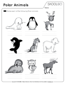 Polar Animals - Free Worksheet - Skoolgo intended for Free Printable Arctic Animals Worksheets