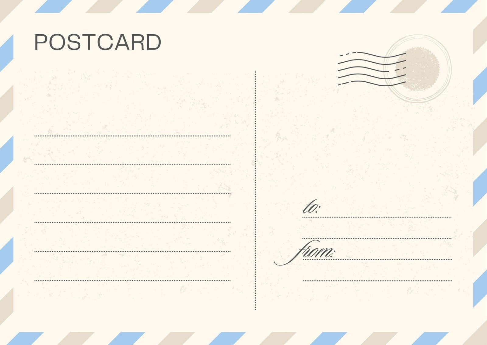Printable And Customizable Postcard Templates | Canva regarding FREE Printable Blank Postcard Template