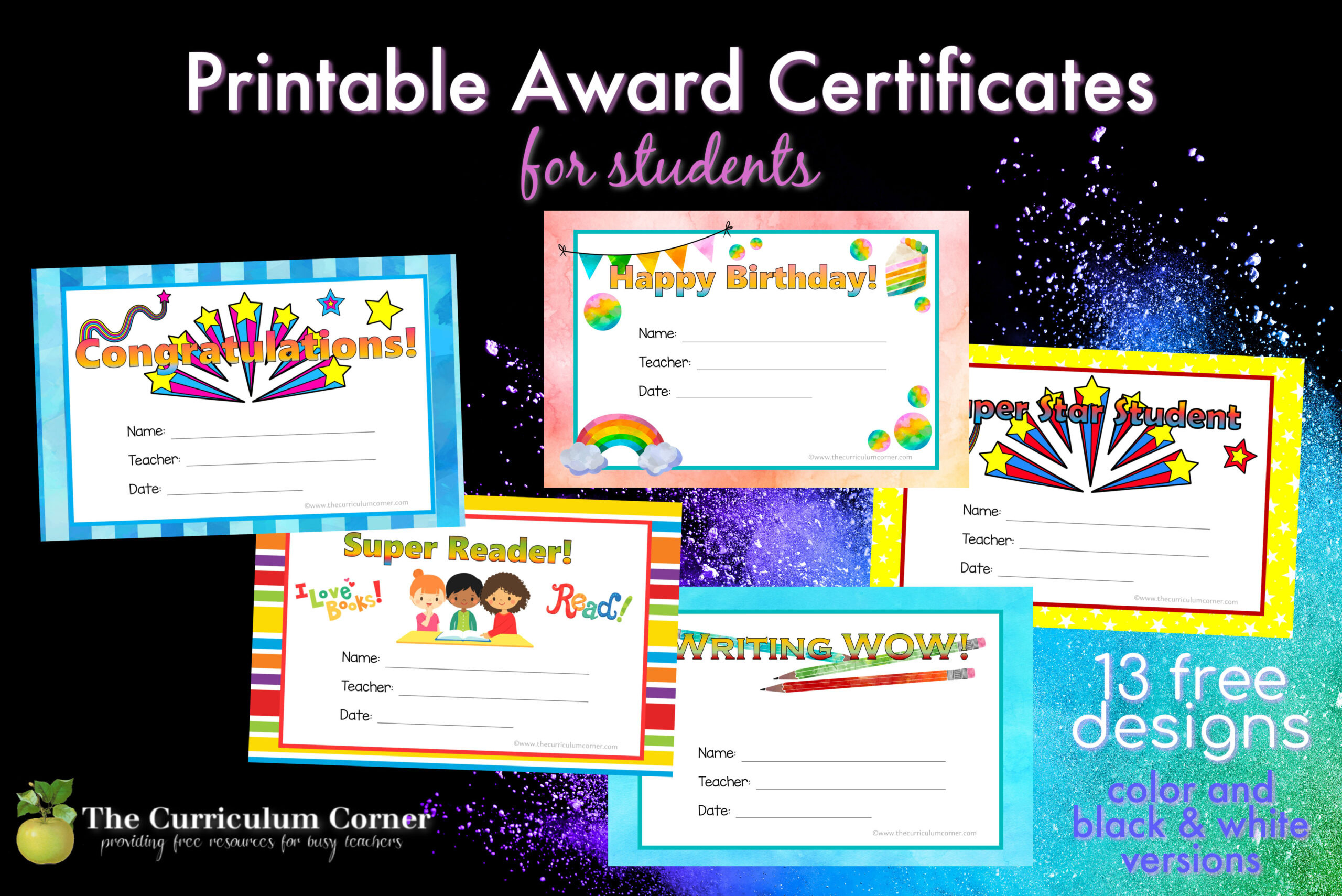 Printable Award Certificates - The Curriculum Corner 123 in Free Printable Award Certificates For Preschoolers