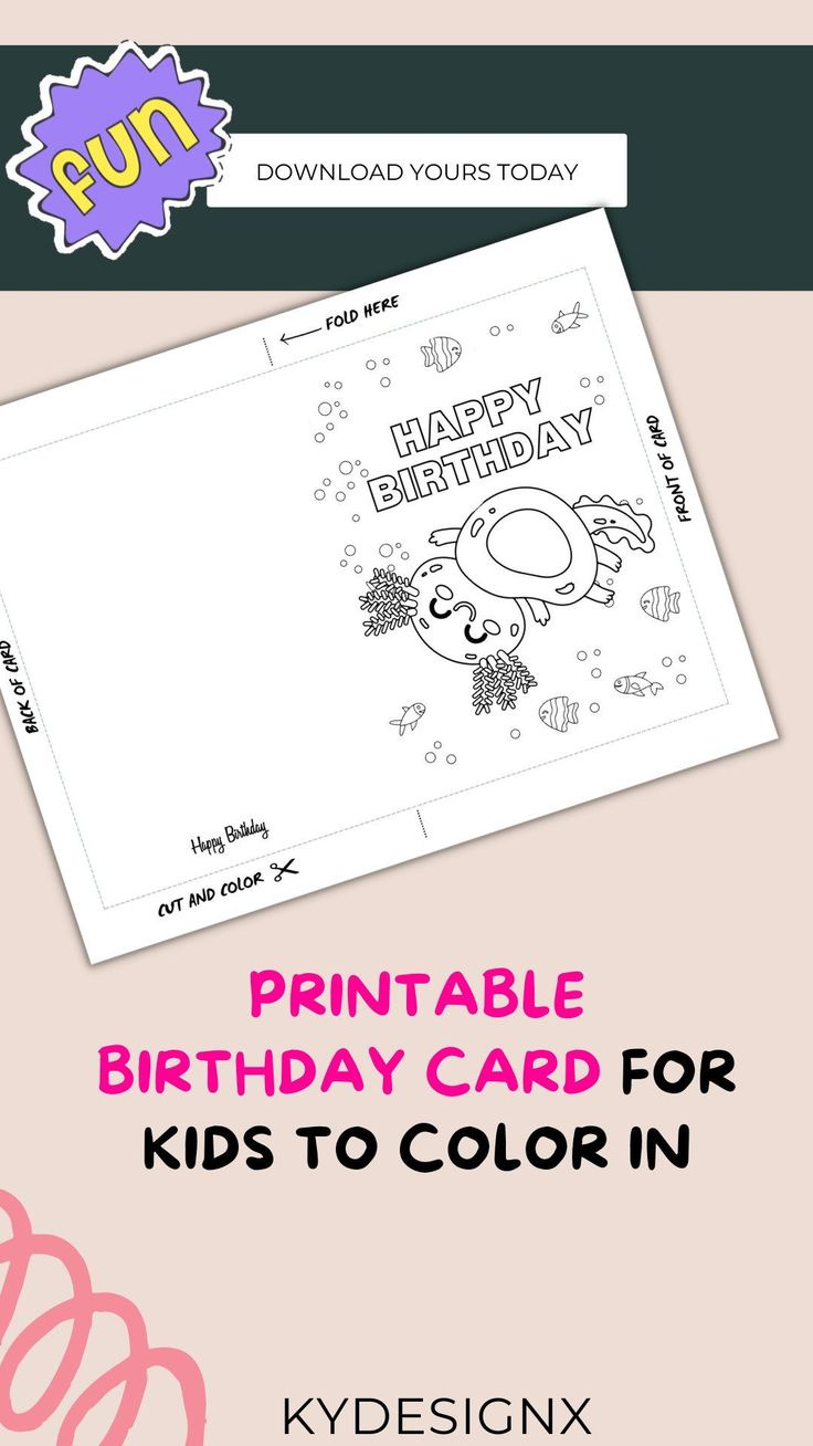 Printable Axolotl Coloring Birthday Card Printable Axolotl - Etsy inside Free Printable Axolotl Birthday Card