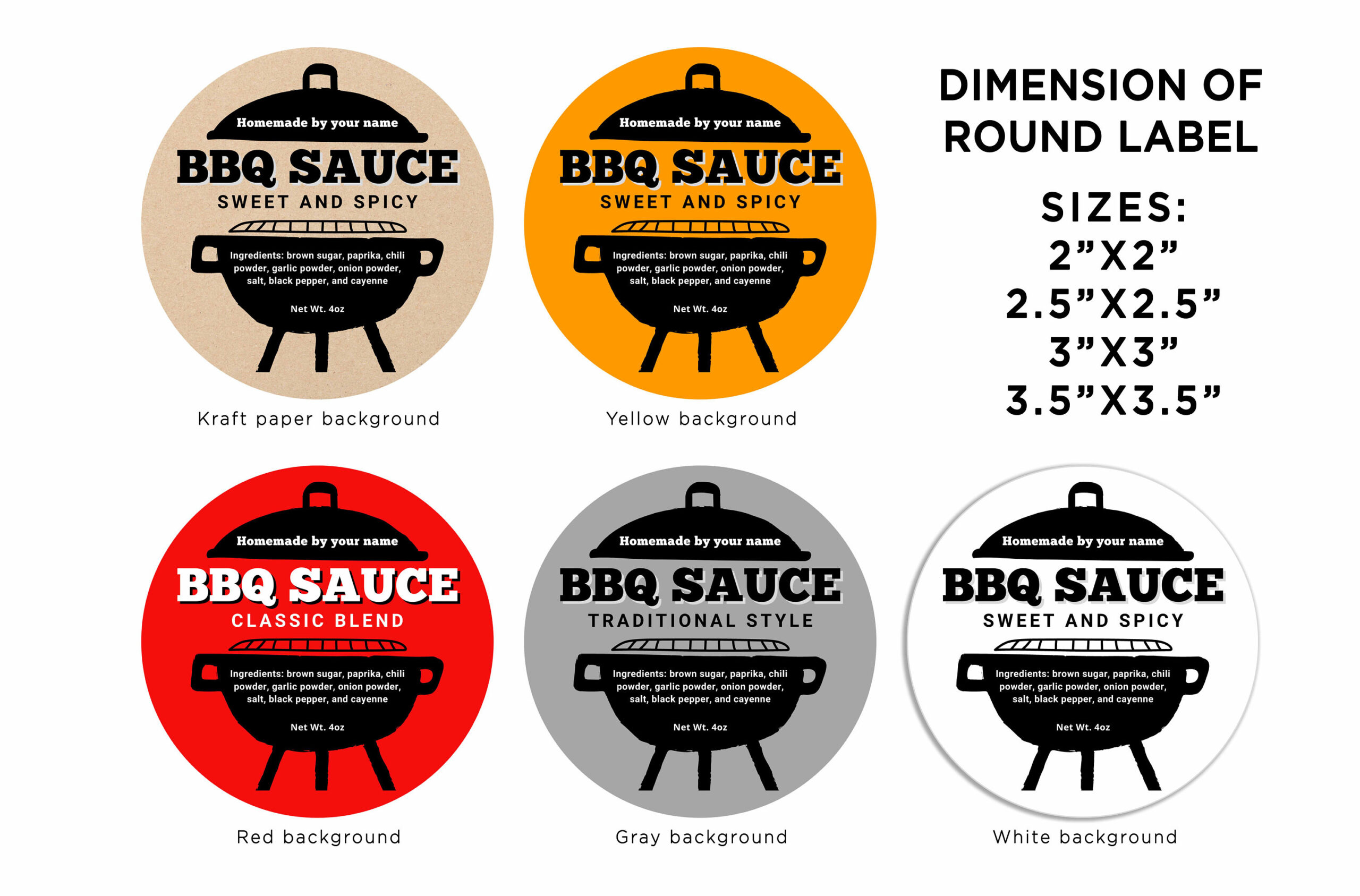Printable Bbq Sauce Round Label, Bbq Sauce Square Label, Editable for FREE Printable Bbq Sauce Labels