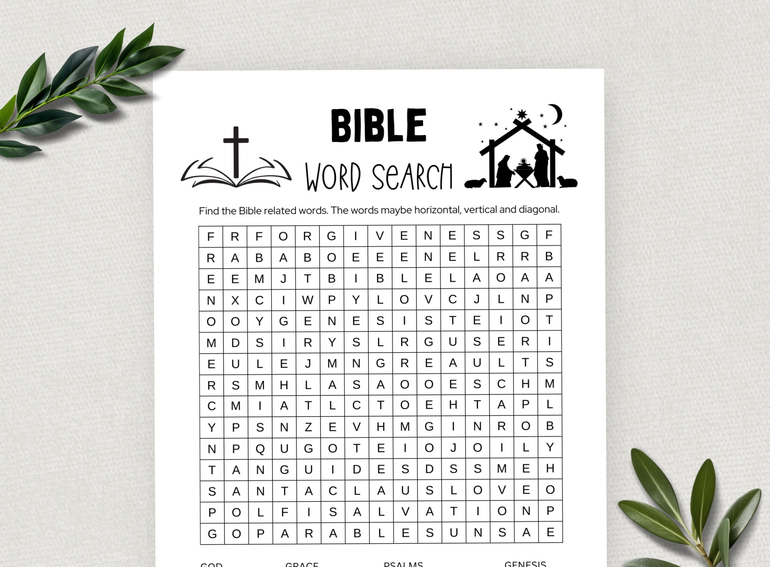 Printable Bible Word Search, Word Search Game, Fun Christian Youth Group Game, Sunday School, Church Study Activity For Kids And Adults pertaining to Free Printable Bible Games And Puzzles For Adults