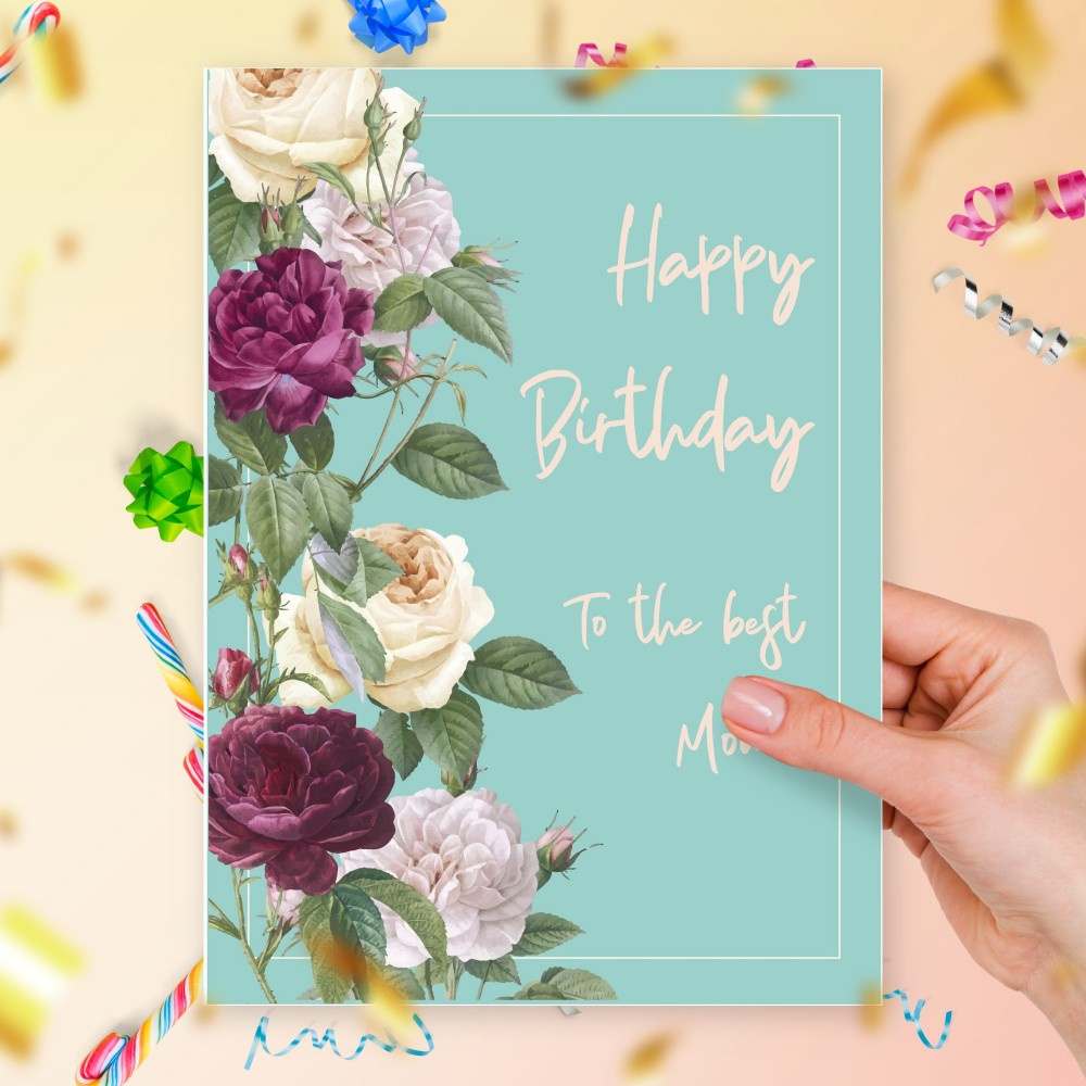 Printable Birthday Card For Mom With Peony Template Editable Online within FREE Printable Birthday Cards For Mom From Daughter