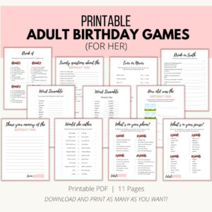 Printable Birthday Games For Adults - Add A Little Adventure with Free Printable Birthday Party Games Adults