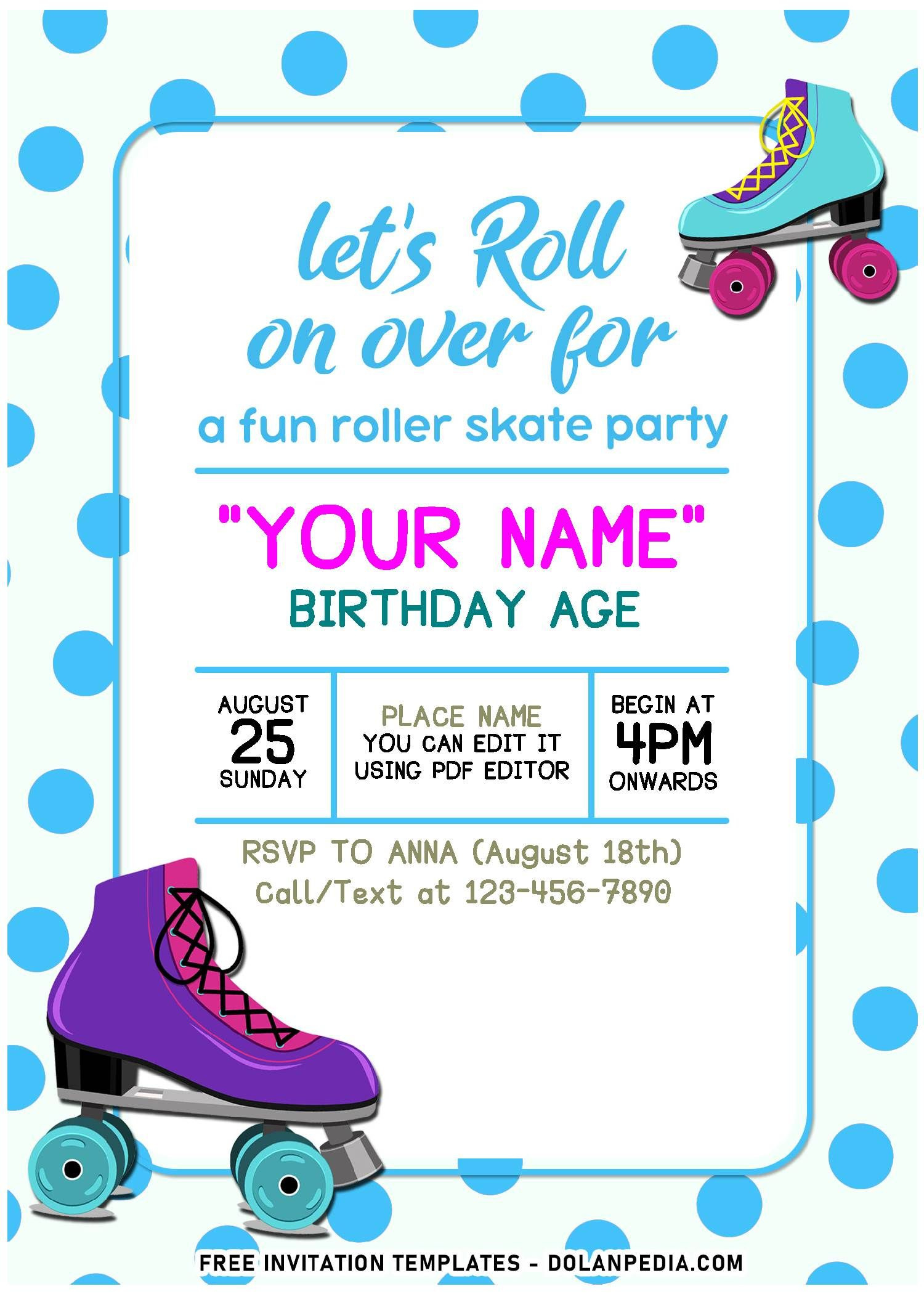 Printable Birthday Invitations: 7 Skating Party Ideas To Save throughout Free Printable Blank Roller Skating Birthday Party Invitations
