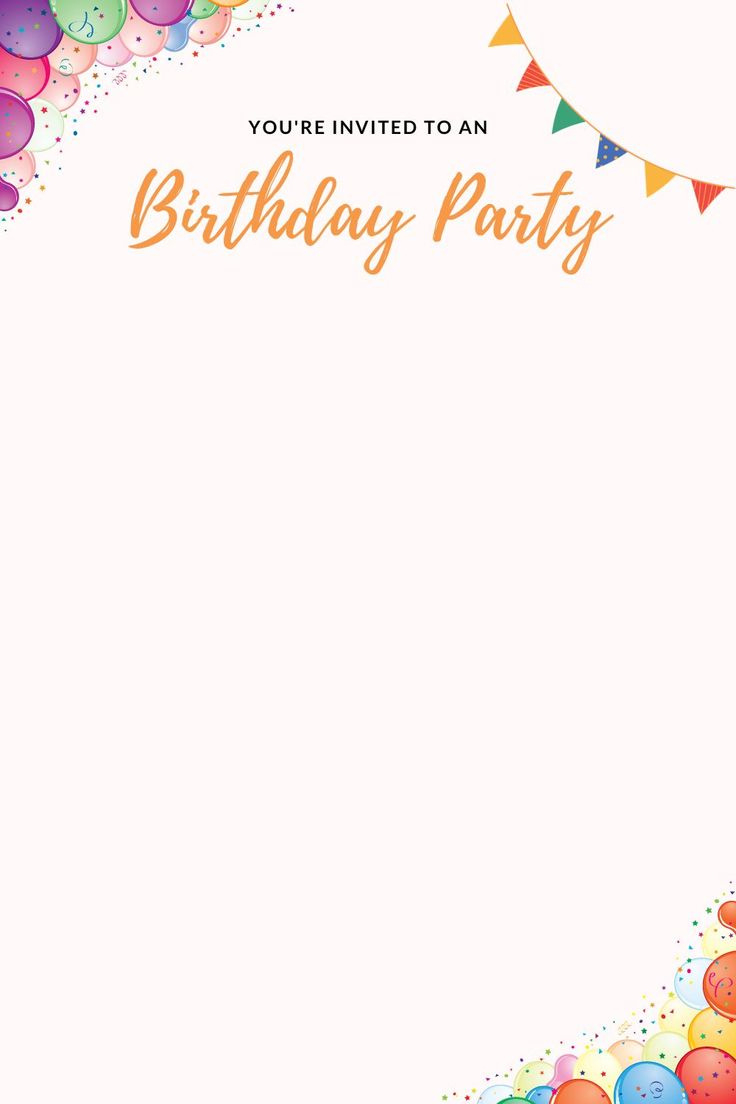 Printable Birthday Party Invitation Card Blank Template Free Pdf inside FREE Printable Blank Invitations Templates