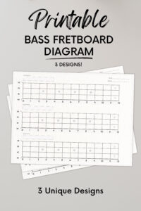Printable Blank Bass Guitar Fretboard Chart Neck Diagram Teacher inside FREE Printable Bass Guitar Fretboard Chart