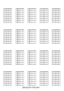 Printable Blank Guitar Neck Diagrams - Chord &amp; Scale Charts inside FREE Printable Blank Guitar Chord Charts