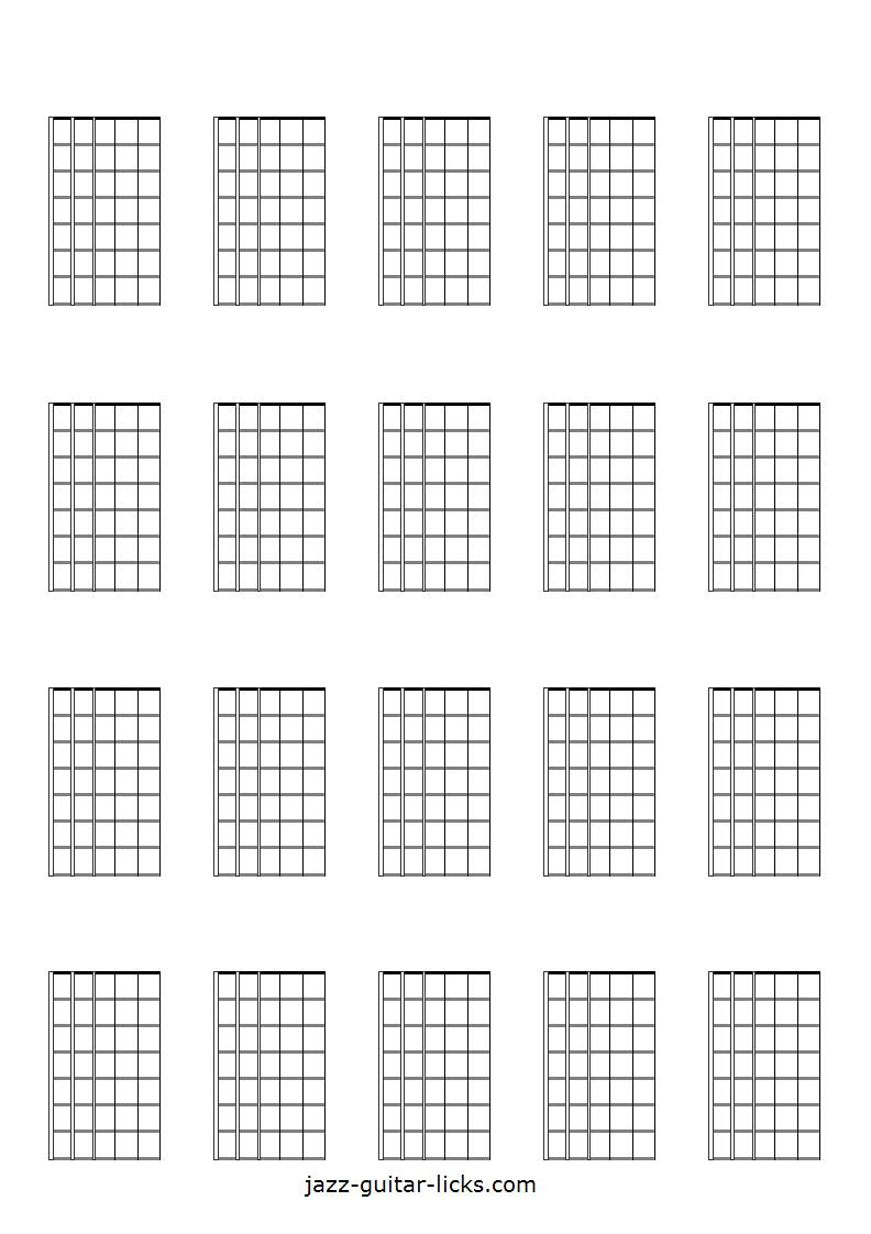 Printable Blank Guitar Neck Diagrams - Chord &amp;amp; Scale Charts inside FREE Printable Blank Guitar Chord Charts