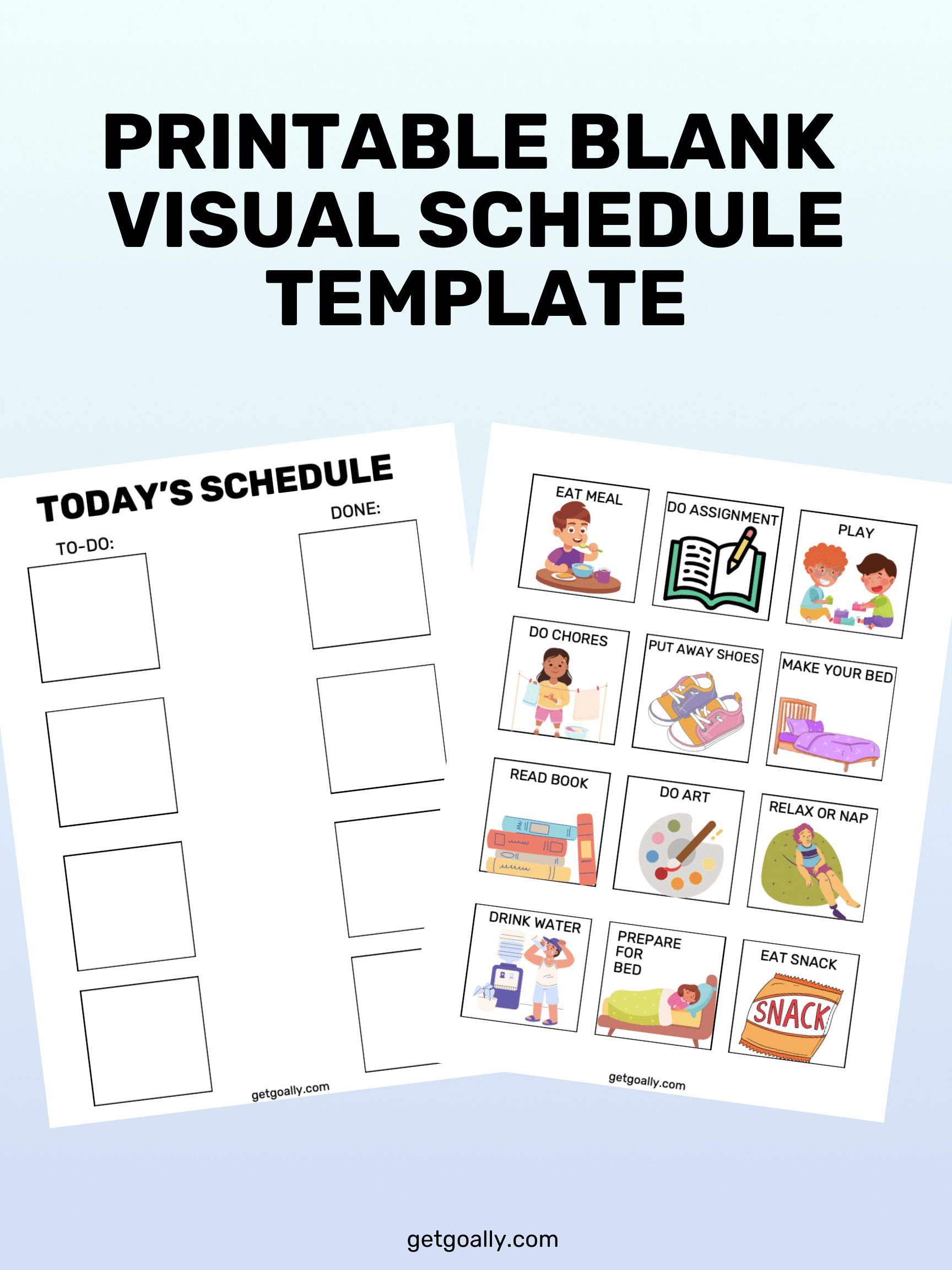 Printable Blank Visual Schedule Template | Free Download - Goally for FREE Printable Blank Visual Schedule Template