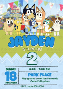 Printable Bluey Birthday Invitation 4 X 6 Or 5 X 7 Free Backside - with regard to FREE Printable Bluey Birthday Invitation