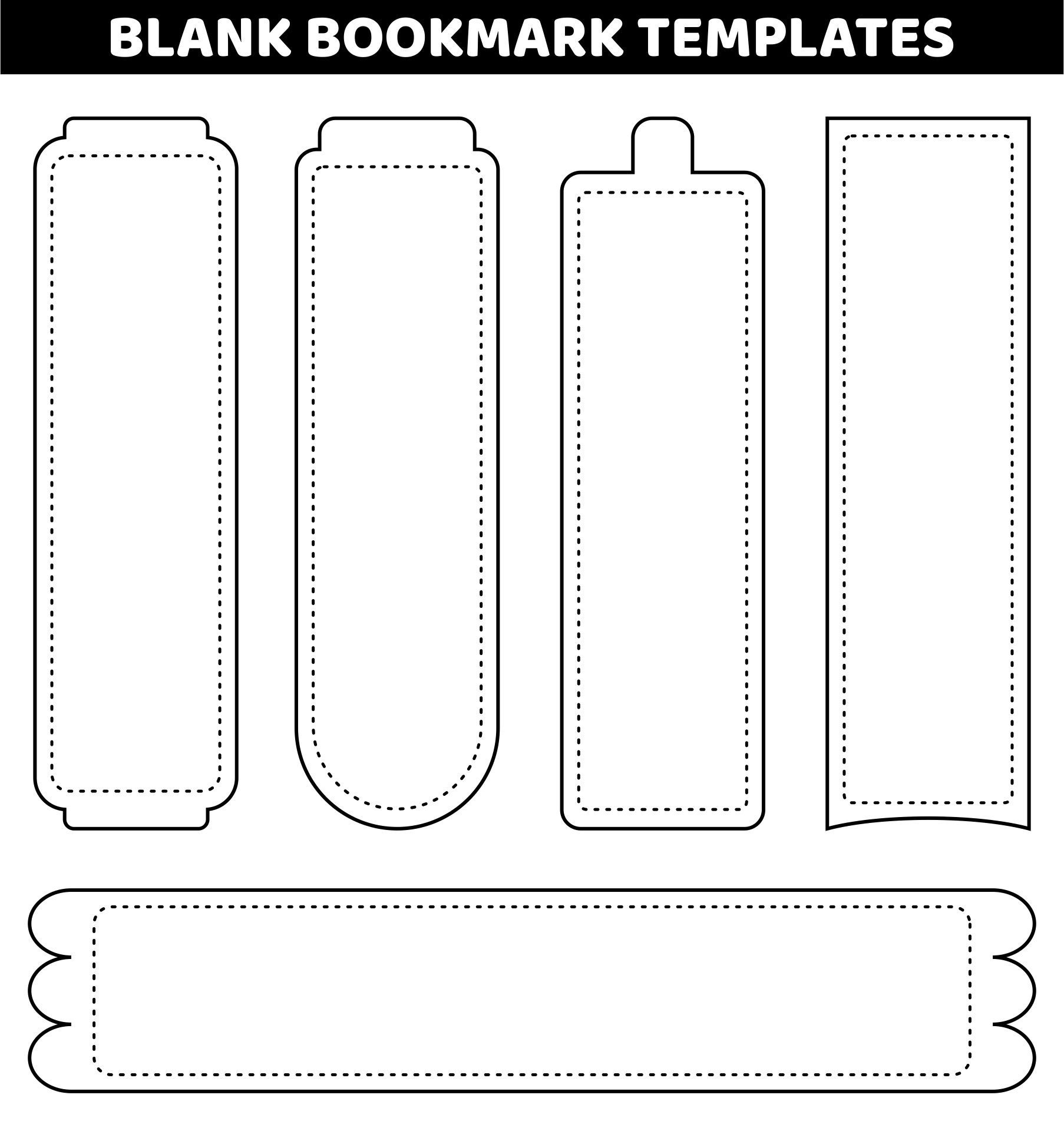 Printable Bookmarks Bookmark Templates To Print Free Printable within Free Printable Blank Bookmark Templates