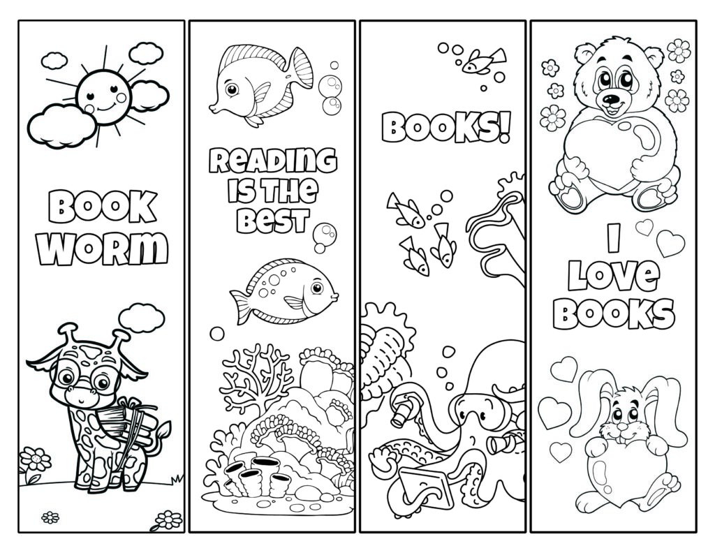 Printable Bookmarks To Color For Kids intended for Free Printable Bookmarks For Kindergarten