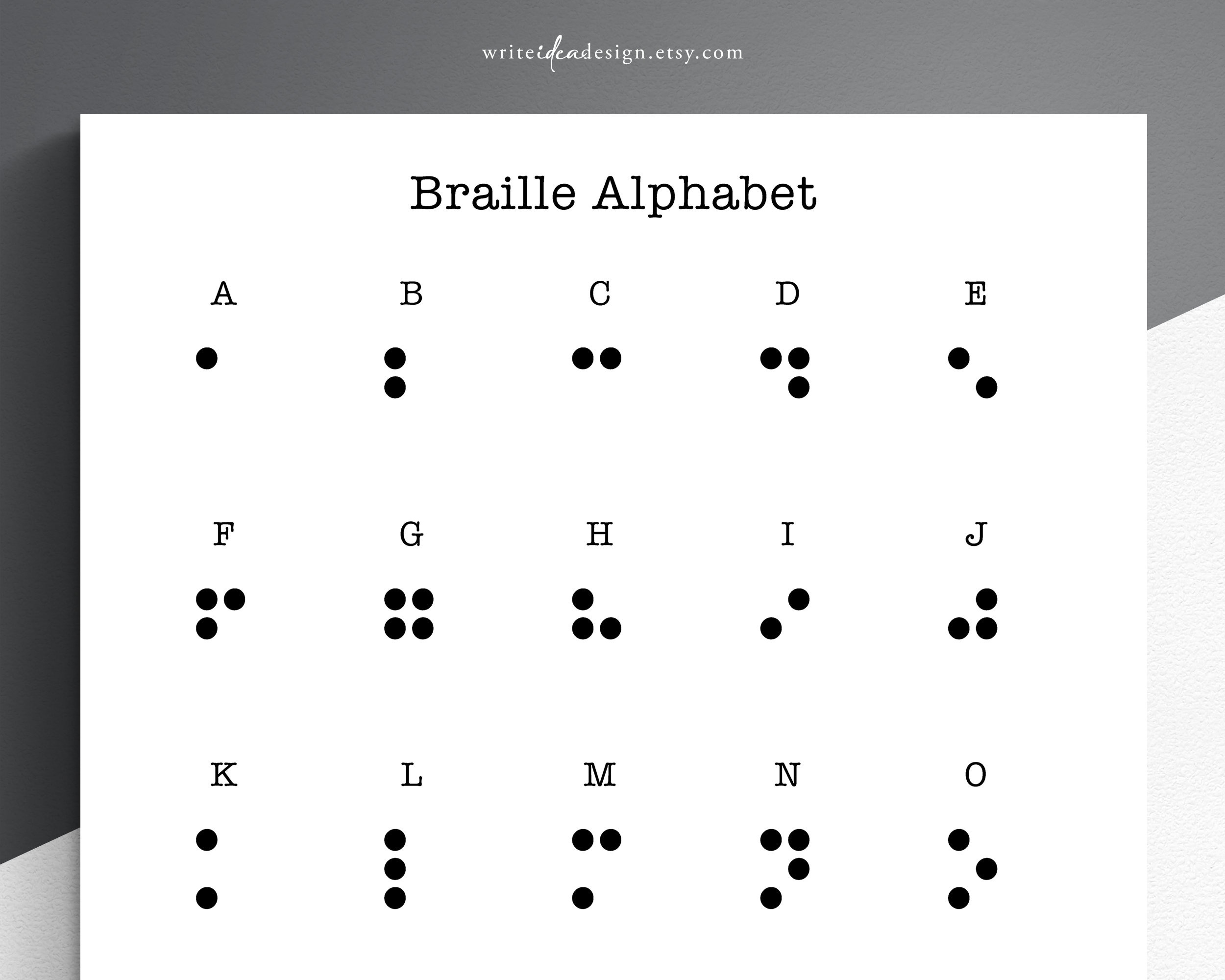 Printable Braille Alphabet Learning Sheet (Pdf) - Etsy with regard to Free Printable Braille Alphabet Printable